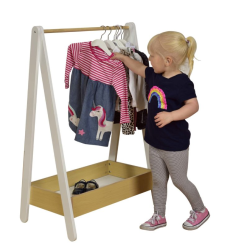 Liberty house toys Children’s Dressing Rail – White and Pine