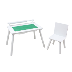 White Writing Table & Chair with Lego board1