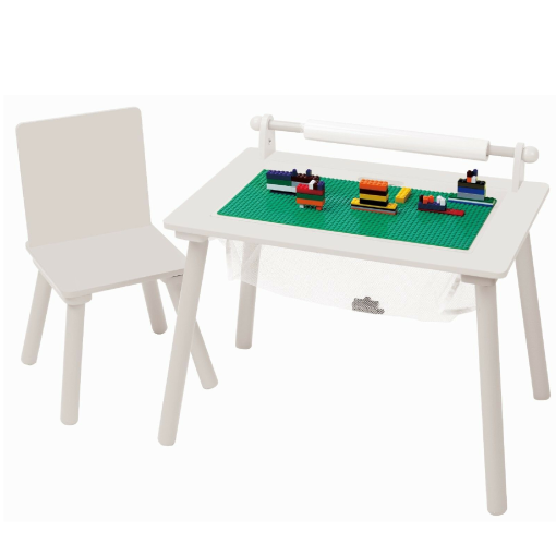 White Writing Table & Chair with Lego board2