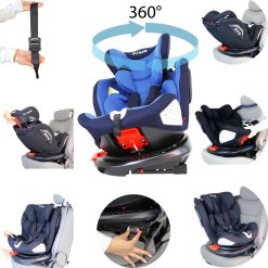 iSafe All Stages 360° Rotating Baby Car Seat Carseat Group 0+123 - Blue