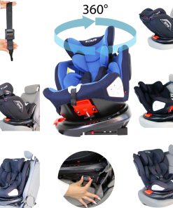 iSafe All Stages 360° Rotating Baby Car Seat Carseat Group 0+123 - Blue