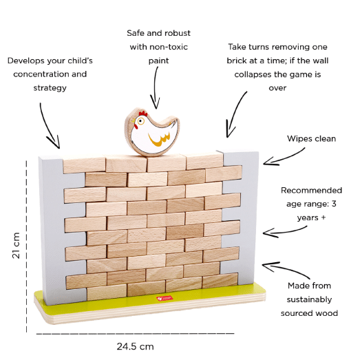 Classic World Pick A Brick Jenga Style Wall Game