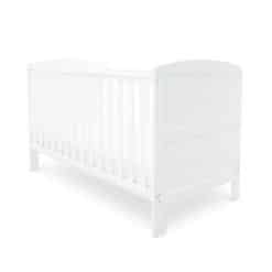 Coleby White Mini Cot Bed With Foam Mattress