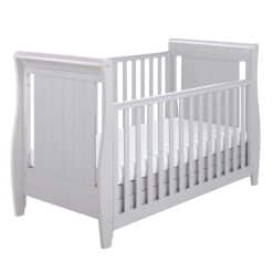 Babymore Stella Dropside Sleigh Cot Bed - Grey