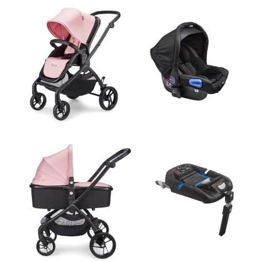mee-go plumo rose pink isofix travel system