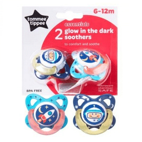 Tommee Tippee Essentials Glow in the Dark Soother 6-12 Months Boy 