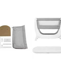 Shnuggle Air Bedside Crib Bundle - Dove Grey