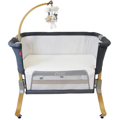 iSafe Cosy Cuddler Bedside Baby Coo Sleeping Crib - Dark Grey