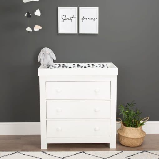 CuddleCo Aylesbury 3 Drawer Dresser & Changer - White