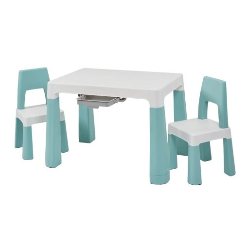 Liberty House Toys Green Kids Height Adjustable Table and Chairs Set Our unique Liberty House Toys Green Kids Height Adjustable Table and Chairs Set is both modern and stylish. This table and chair set is ideal for children aged from 18 to 24 months up to the age of 8. This set will grow with your child as it features height adjusting legs and has been built to last. Ideal for children wanting to play, eat, read, or do homework at their very own desk. With its effortless and stylish design, it can fit seamlessly into their playroom and bedroom. Supplied complete with 2 chairs the table is easily large enough for a friend too. The kid's height adjustable table can be adjusted from 490mm to 540mm – simply add the supplied height adjustment fittings and hey presto you extend the life of your table (no tools required) and at the same time ensure that you protect your child’s posture as they grow. Most modern homes will have ceramic or wood floor tiles – no problem we have catered for this. Anti-slip pads are supplied for both tables and chairs and they will help reduce noise and slipping – keeping your child safe. Want to take the table outdoors – no problem – the anti-slip feet can be removed in seconds and because the table is lightweight it is easy to move around the home or outside. Anti-slip feet simply click back on to the legs once you come back inside. We have even thought about storage – this table comes with 2 small storage drawers on either side for pens, paper, and small toys. The features keep coming with this great all-round table and chair set is manufactured from non-toxic, durable materials that are odour-free. Rounded corners on the table and chairs make sure that your child will always be comfortable and safe. Liberty House Toys Green Kids Height Adjustable Table and Chairs Set Features Ages 2-8 Table Dimensions: H490-540 x W500 x D780mm Chair Dimensions: H550 x W280 x D280mm Chair Seat Height: 280mm Storage Drawers: W230mm x D140mm This kids height adjustable table and chairs set comes flat packed with simple, easy to read instructions. The set is easy to assemble, no tools needed. Any accessories shown are not included unless stated. Comes in white and grey or white and green.
