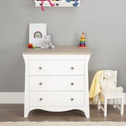CuddleCo Clara White/Ash 3 Drawer Dresser & Changer