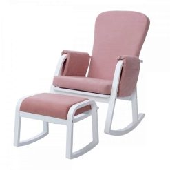ickle bubba dursley rocking chair and stool blush pink 2
