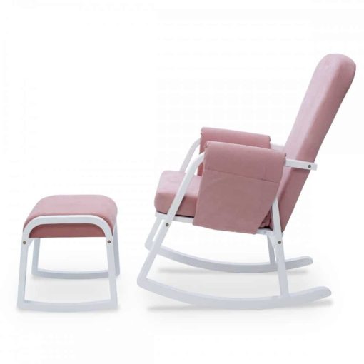 ickle bubba dursley rocking chair and stool blush pink 3