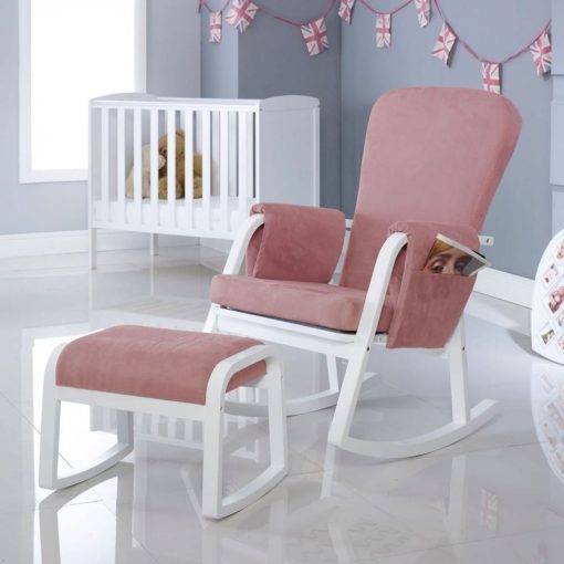 Ickle Bubba Blush Pink Dursley Rocking Chair and Stool
