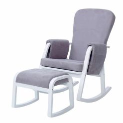 ickle bubba dursley rocking chair and stool grey 2