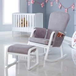 ickle bubba dursley rocking chair and stool grey
