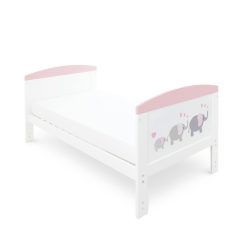 Ickle Bubba Coleby Style Elephant Love Pink Cot Bed
