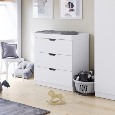 Ickle Bubba White Coleby Chest of Drawers and Changer