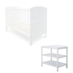 Ickle Bubba White Coleby Cot Bed and Open Changer