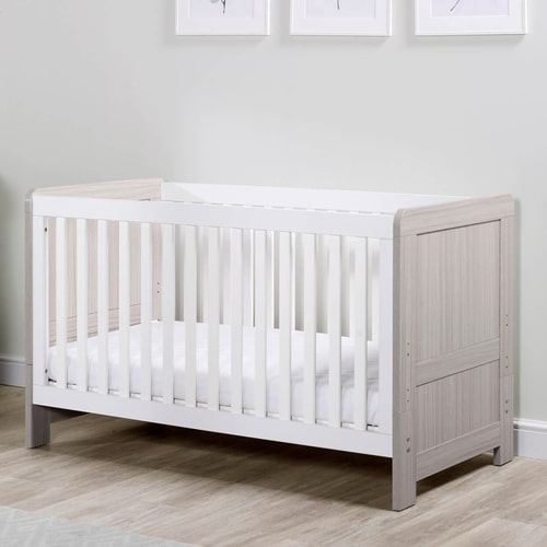 ickle-bubba-pembrey-cot-bed-ash grey and white