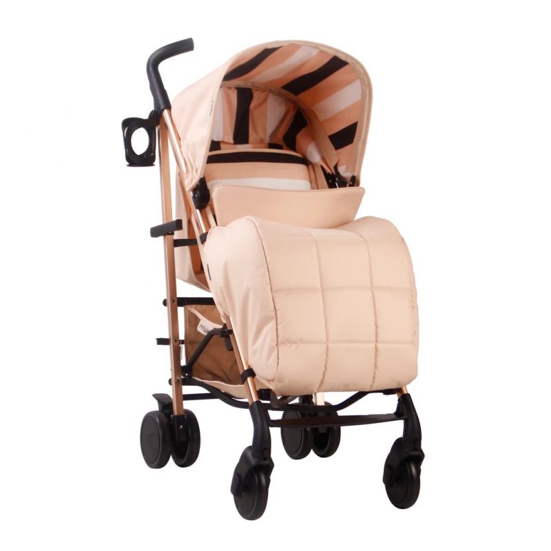My Babiie AM to PM MB51 Stroller - Blush Stripes Rose Gold