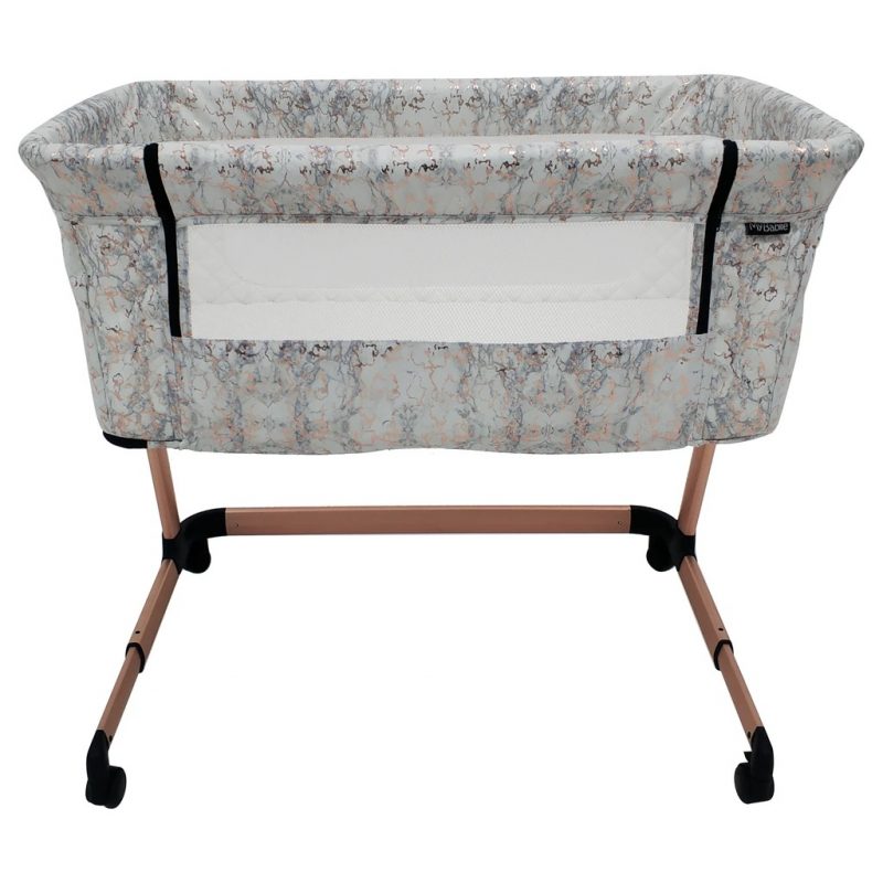 My Babiie Dani Dyer Bedside Crib - Rose Gold Marble