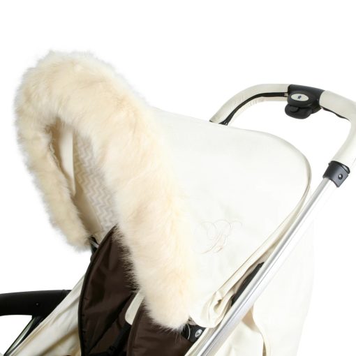 My Babiie Luxurious faux fur pram hood trim - Cream