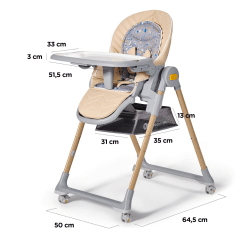 Kinderkraft Wood LASTREE multi-functional bouncer and high chair