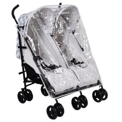 Billie Faiers Grey Chevron Double Stroller