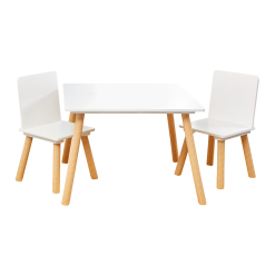 Liberty House Toys White and Pinewood Table and Chair Set