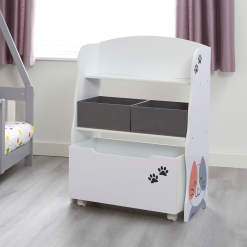 Liberty House Toys Cat and Dog Storage Unit with Roll-Out Toy Box