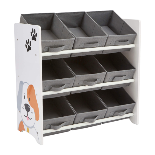 Liberty House Toys Wooden Cat and Dog 9 Bin Storage Unit