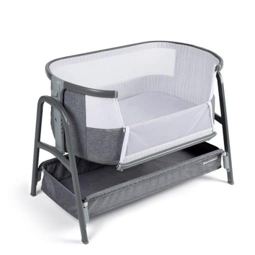 Ickle Bubba Bubba & Me Bedside Crib Space Grey 2