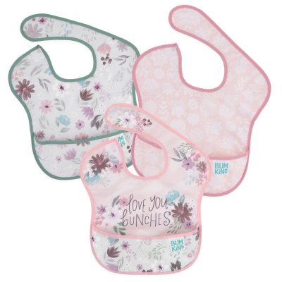 Bumkins Super Bib Pack - Love you bunches, Floral, Lace