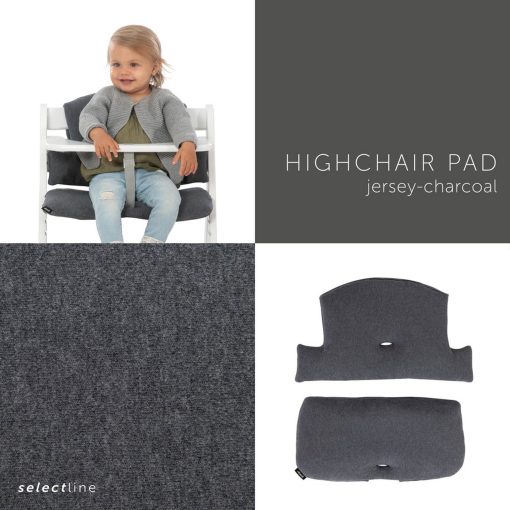 Hauck Alpha Deluxe Jersey Charcoal Highchair pad