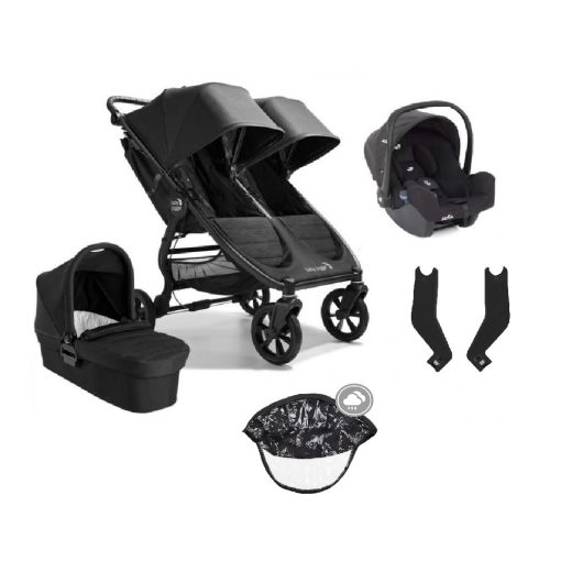 Baby Jogger City Mini GT2 Double Travel System Opulent Black Bundle 1