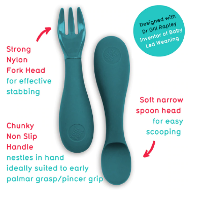 Tum Tum Silicone Baby Blue Cutlery Set With Case