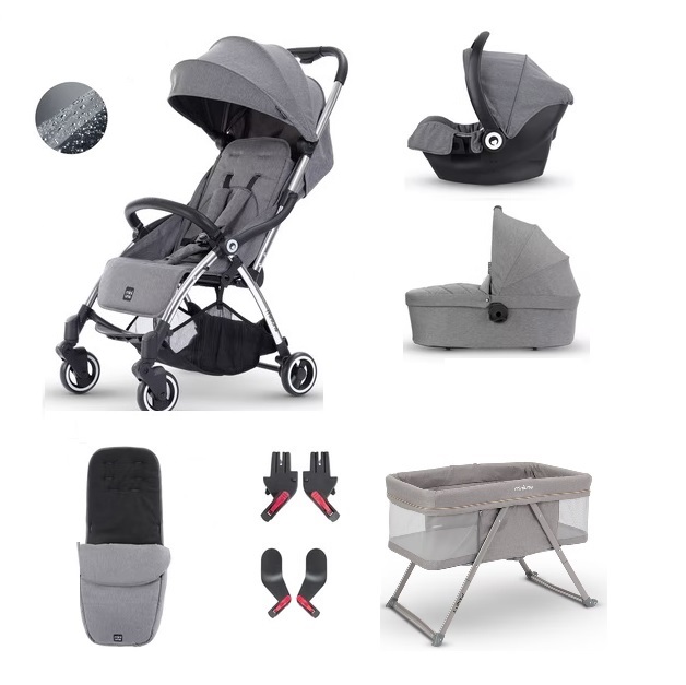 Miniuno Touchfold Travel System Newborn Bundle - Grey - Smart Kid