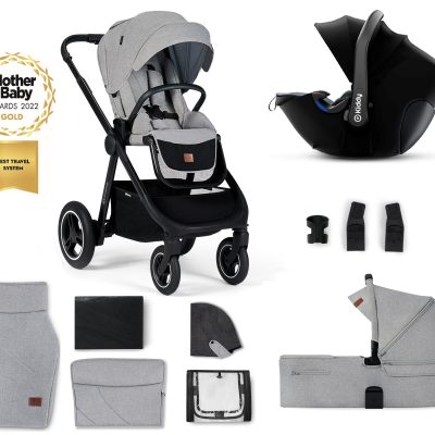 Kinderkraft Light Grey EVERYDAY Travel System/Kiddy Evolution Pro Car Seat