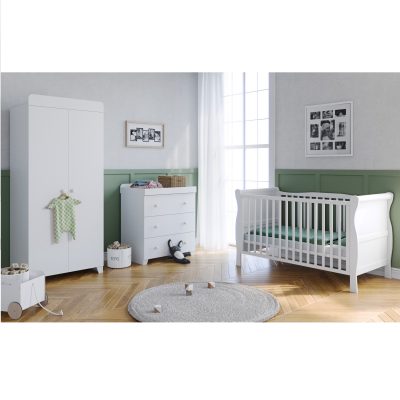 The Lydford Sleigh Cot Bed 3 Piece Nursery Room Set