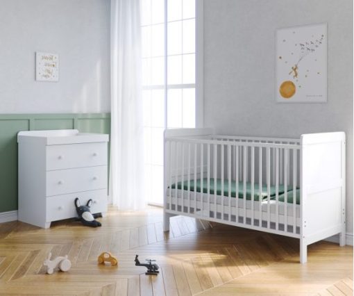 Belstone Classic Cot Bed 2 Piece Nursery Room Set - White