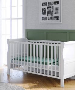 The Lydford Sleigh Cot Bed White