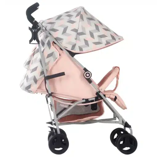My Babiie Pink and Grey Chevron Lightweight Stroller