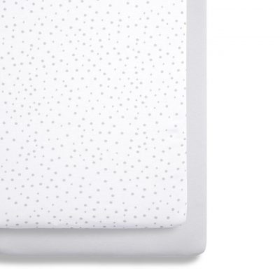 Snuz Crib 2 Pack Fitted Sheets - Grey Spot