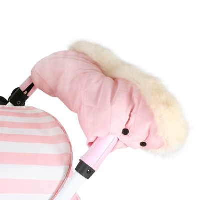 My Babiie Fur Trimmed Baby Pink Pushchair Handmuff