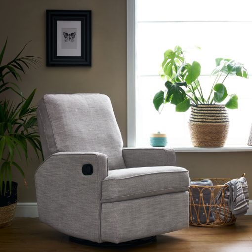Obaby Madison Swivel Glider Recliner Chair Pebble