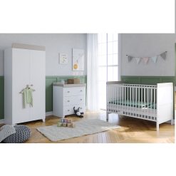 The Belstone 3 Piece Nursery Room Set White and Grey