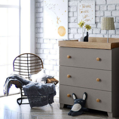 Tranquilo Bebe Classic Changing Unit Dove Grey and Oak