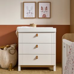 CuddleCo Rafi 3 Drawer Dresser/Changer - Oak and White