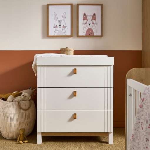 CuddleCo Rafi 3 Drawer Dresser/Changer - Oak and White